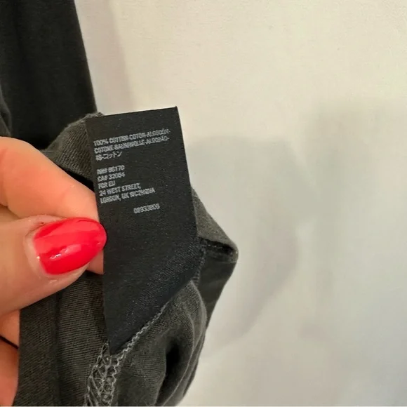 Free People Long Sleeve Cotton Relaxed Fit Top in Washed Black - Picture 11 of 11